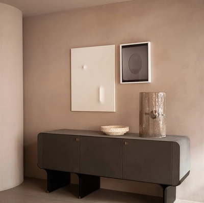 Madia Stami Sideboard in legno rivestito in pelle di Gallotti&Radice