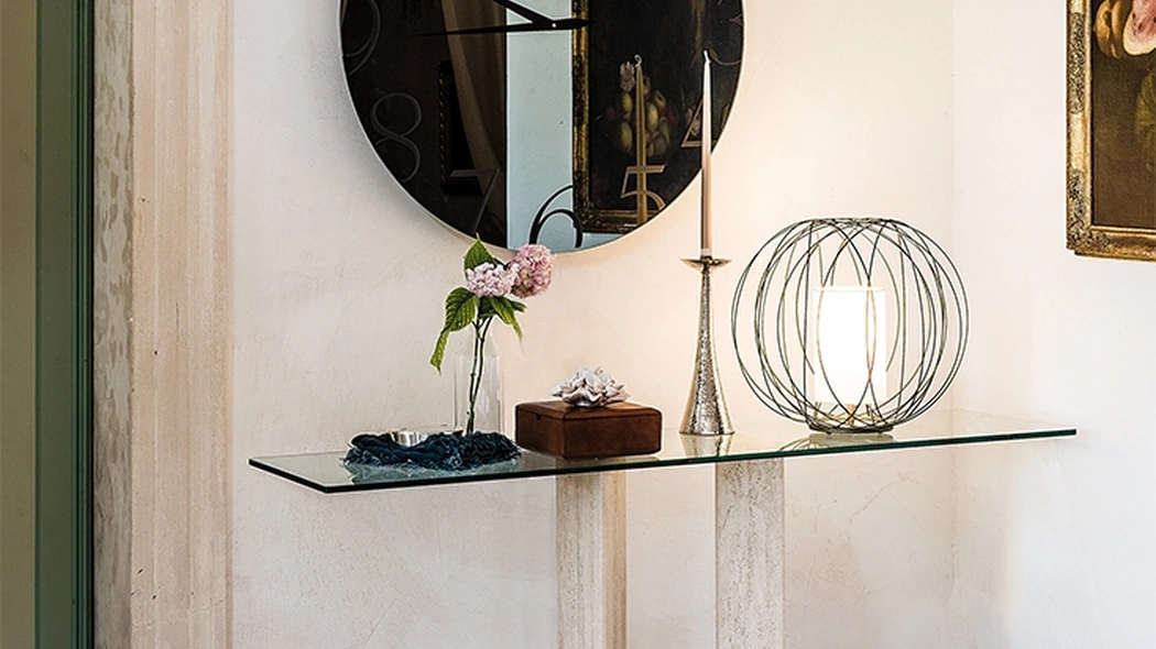 Consolle Diapason con top in cristallo di Cattelan Italia