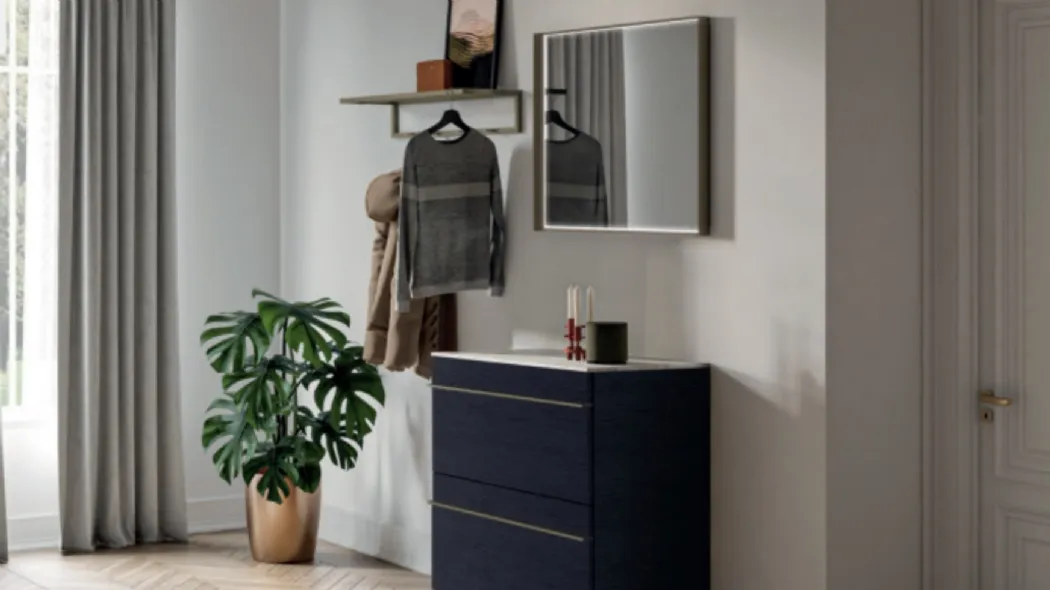 Mobile ingresso sospeso in rovere con  top in gres Domì 03 di Birex