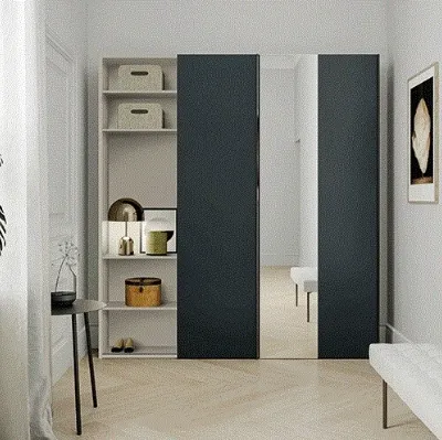 Mobile ingresso con mensole in laccato opaco Skap 03 di Birex