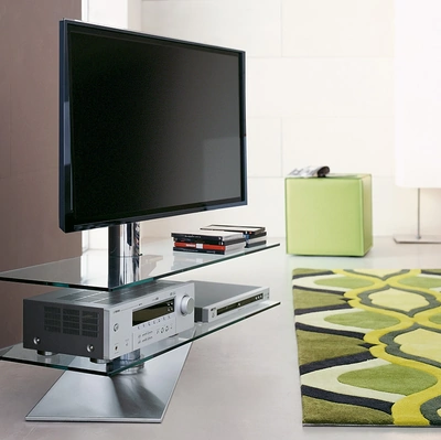 Mobile Porta Tv Vision in cristallo e acciaio di Cattelan Italia