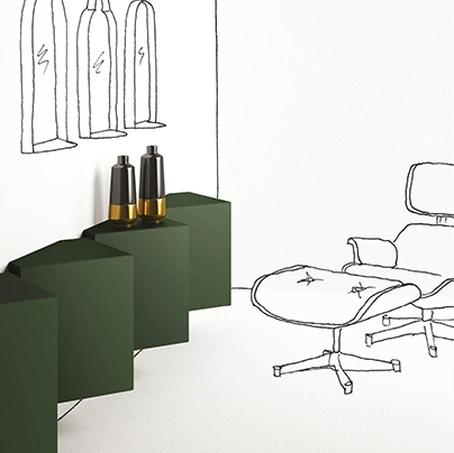 Mobile sospeso Ang laccato Verde di Minotti Italia