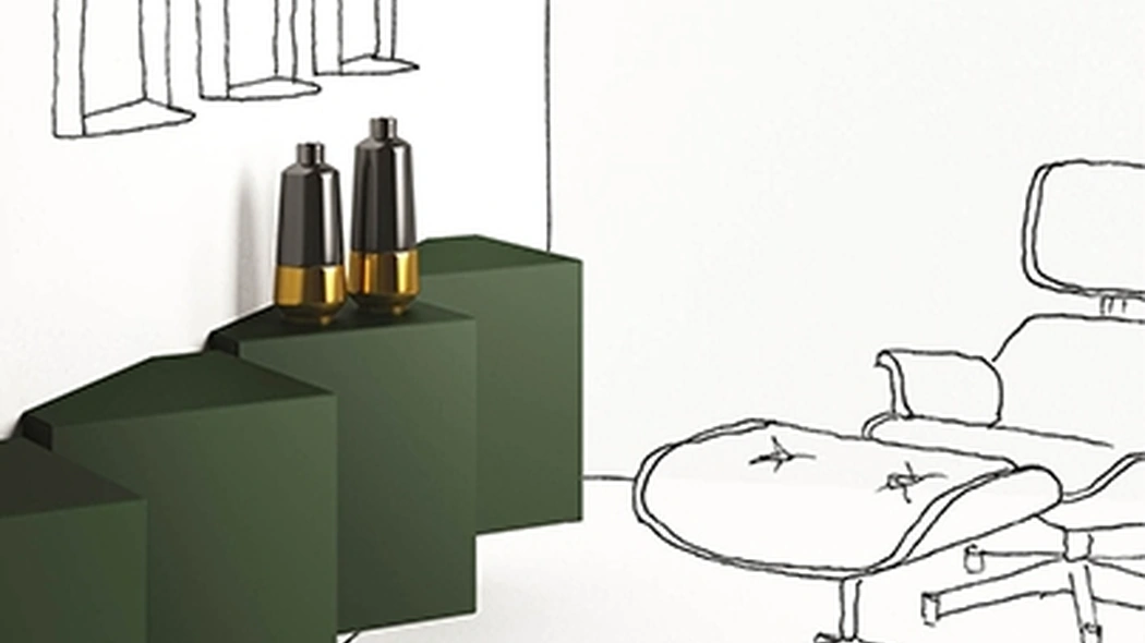 Mobile sospeso Ang laccato Verde di Minotti Italia