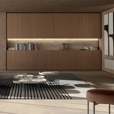 Parete Attrezzata DA45 Noce Biondo di Dall'Agnese