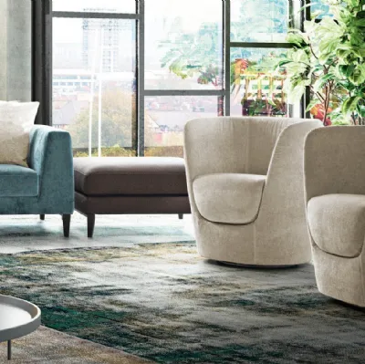 Poltroncina rivestita in tessuto Oplà di Pianca