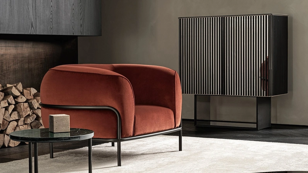 Poltrona Sophie in velluto imbottito di Gallotti&Radice