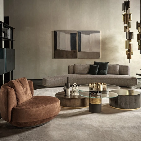 Divano di design lineare in tessuto Audrey di Gallotti&Radice