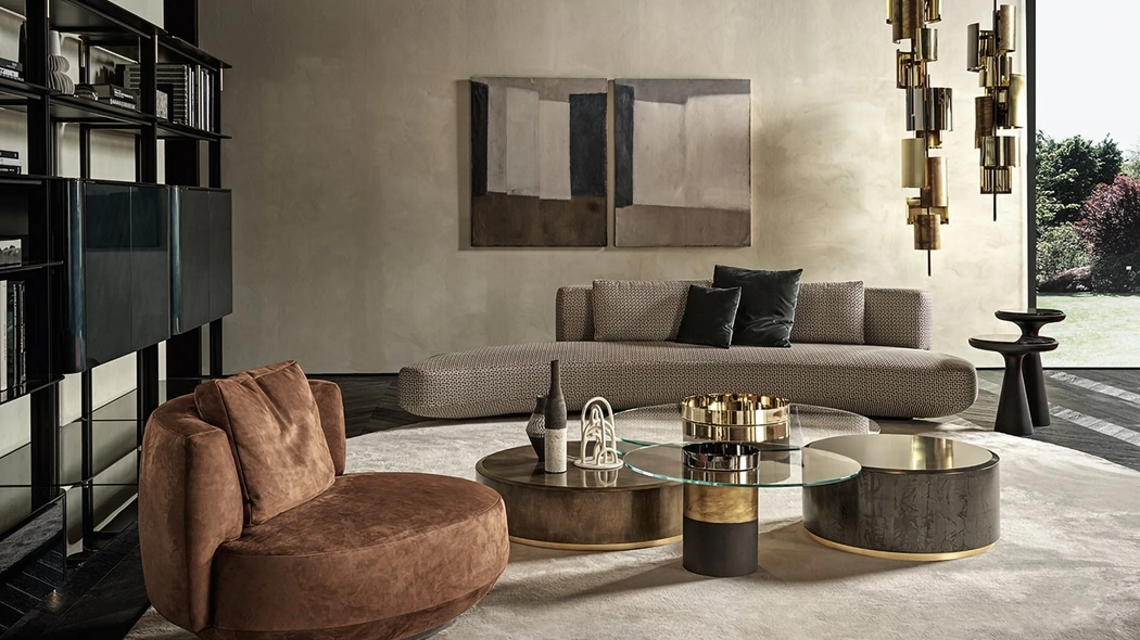 Divano di design lineare in tessuto Audrey di Gallotti&Radice