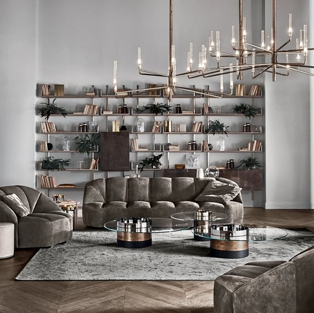 Salotto in velluto imbottito Cloud di Gallotti&Radice