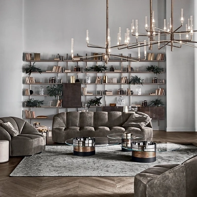 Salotto in velluto imbottito Cloud di Gallotti&Radice