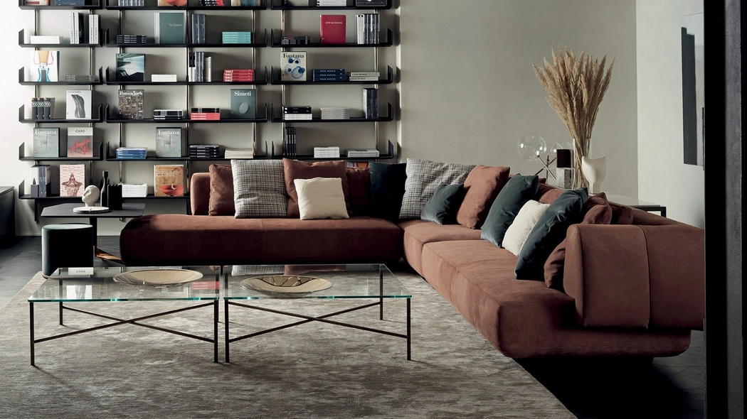 Divano angolare in tessuto imbottito Fiona Soft di Gallotti&Radice