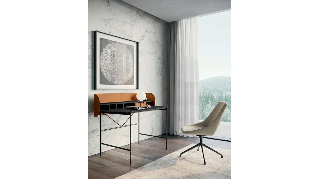 Sedia Le Mans in tessuto con base girevole di Dall'Agnese