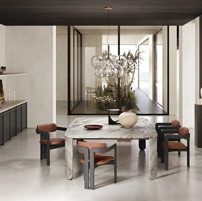 Tavolo quadrato in marmo Clemo-T di Gallotti&Radice