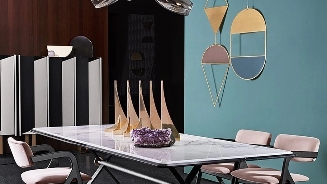 Tavolo Maat con top in marmo bianco di Carrara di Gallotti&Radice