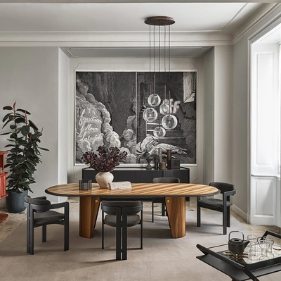 Tavolo Manto Oval in Noce di Gallotti&Radice