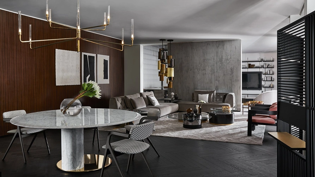 Tavolo rotondo Oto Big in marmo bianco di Carrara di Gallotti&Radice