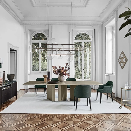 Tavolo Platium con top in cristallo retroverniciato di Gallotti&Radice