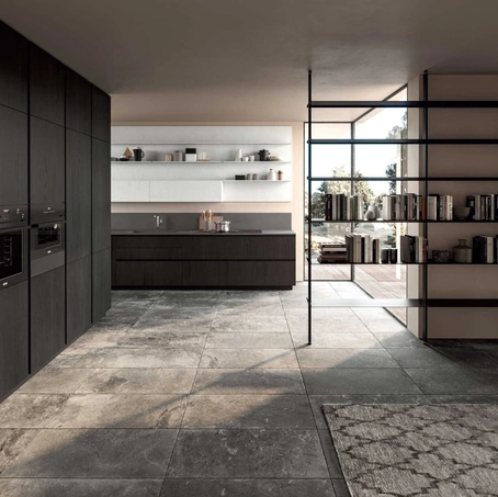 Cucina Moderna Area 22 Time angolare in olmo nero di Dibiesse
