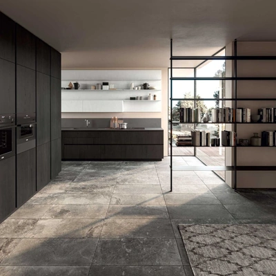 Cucina Moderna Area 22 Time angolare in olmo nero di Dibiesse