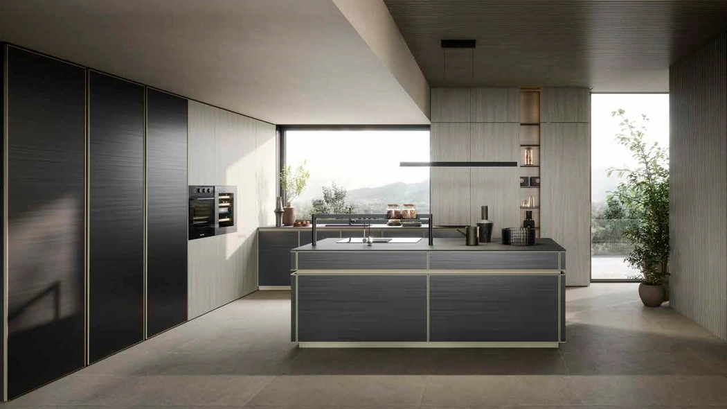 Cucina Moderna con isola Coco Stream Inchiostro di Dibiesse