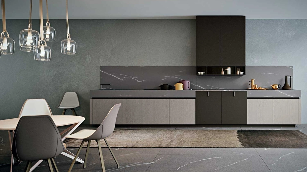 Cucina Moderna Area 22 Gola lineare in essenza Rovere e laccato opaco di Dibiesse