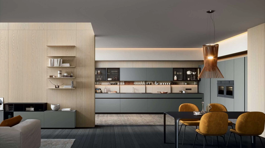Cucina Moderna GI30 angolare in laccato Grigio opaco di Dibiesse