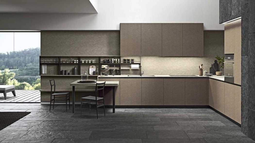 Cucina Moderna Emporio Job angolare con penisola di Dibiesse