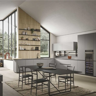 Cucina Moderna Emporio Job angolare con penisola di Dibiesse