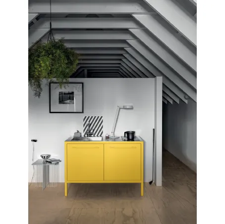 Cucina Moderne Frame Cucine 2 in acciaio inox di Fantin