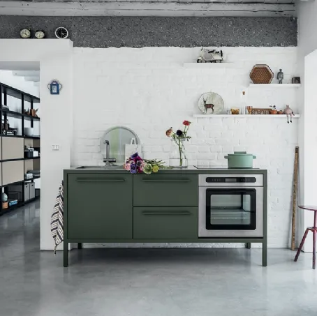 Cucina Moderne Frame Cucine 1 in acciaio inox di Fantin