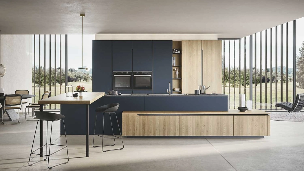 Cucina Moderna Lesmo con isola e penisola di Dibiesse