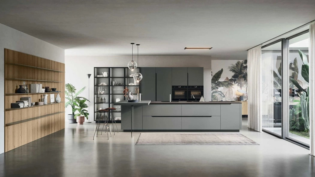 Cucina Moderna Lesmo con isola e penisola di Dibiesse
