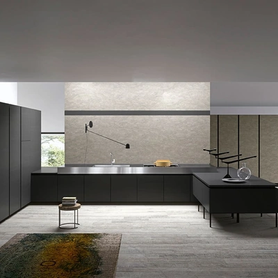 Cucina Moderna Vestimi in Fenix Ingo Nero con penisola di Dibiesse