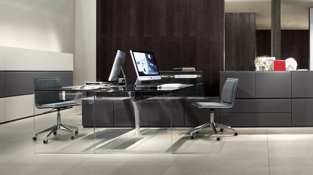 Scrivania operativa Air Desk 1 in cristallo trasparente Up di Gallotti&Radice