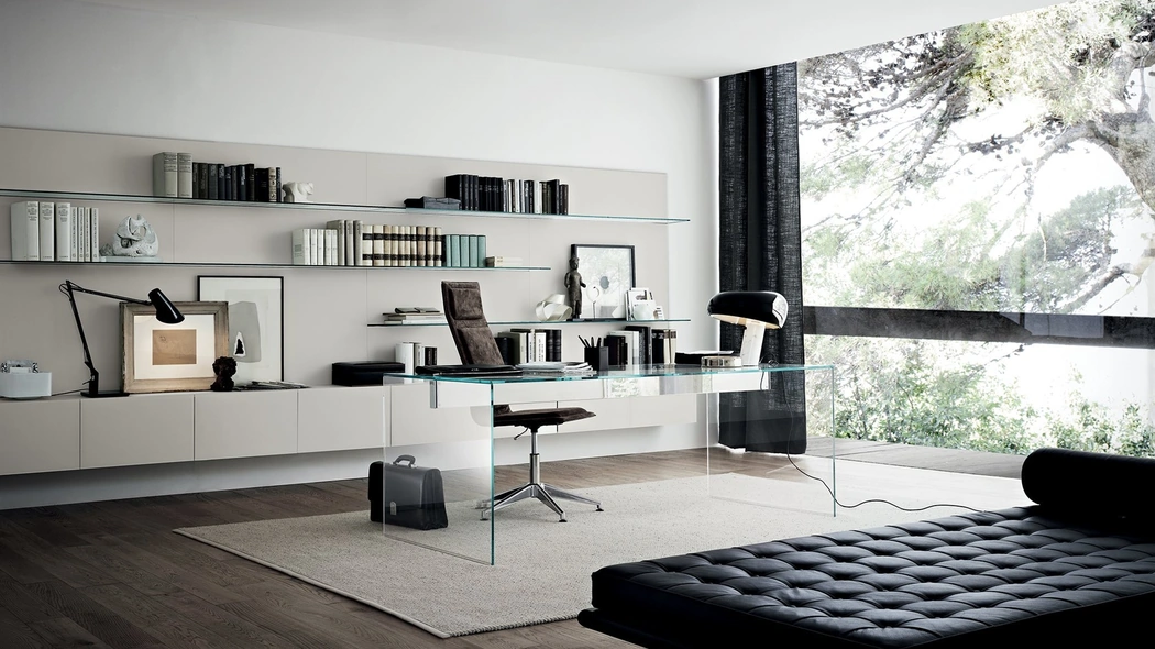 Scrivania direzionale in cristallo Air Desk di Gallotti&Radice