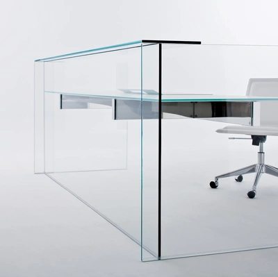 Bancone Reception in cristallo Air Desk Hall di Gallotti&Radice