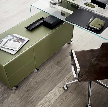Mobile Ufficio Air Wheel rivestito in cristallo di Gallotti&Radice